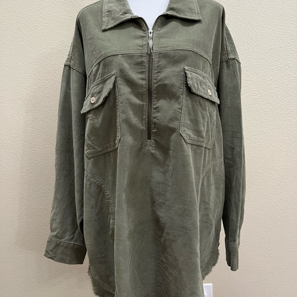 aerie Tops - Aerie Offline Quarter Zip pullover Oversized Corduroy Shacket Jacket